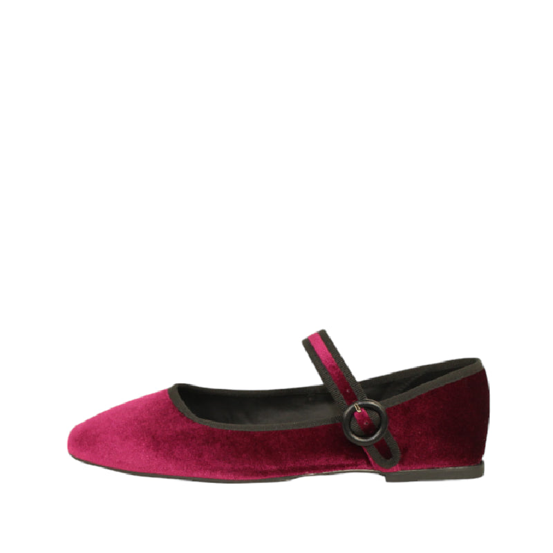 TOP 3 SHOES BAILARINA VELVET HEBILLA SA24675 GRANATE