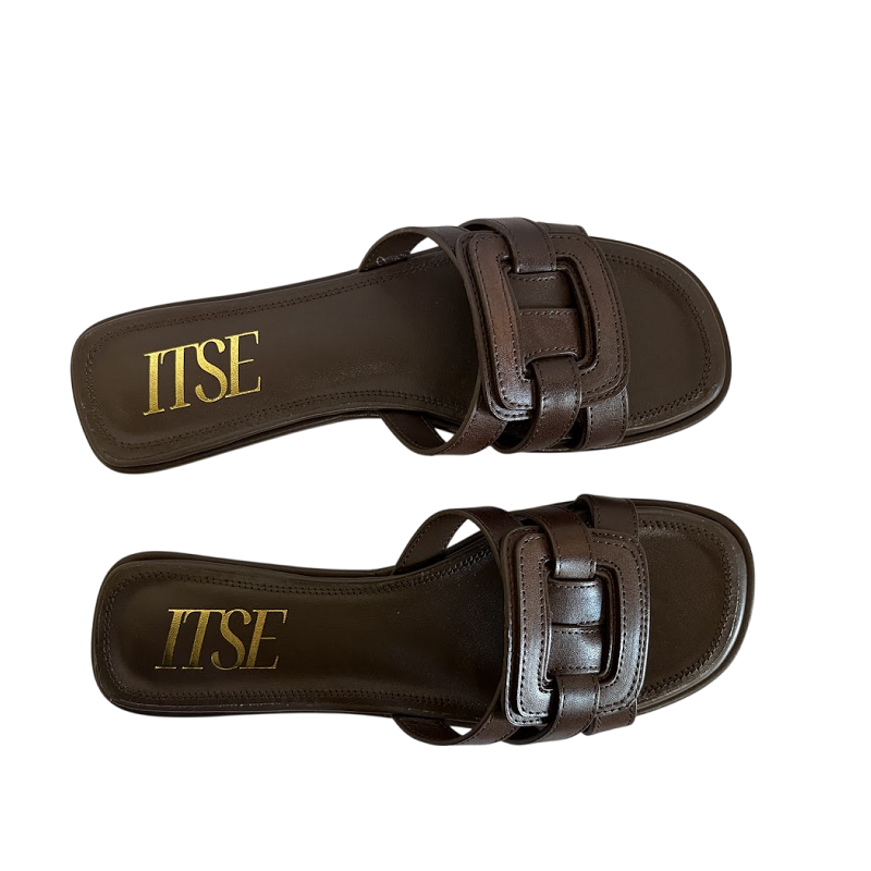 ITSE SANDALIA PLANA VIRGI MARRÓN -53038